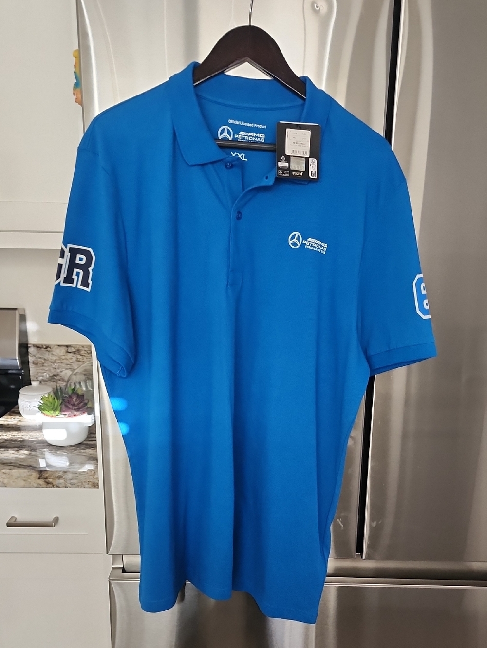 Mercedes AMG Petronas F1 Team Polo Shirt Men XXL Blue GR 63 Formula One NWT